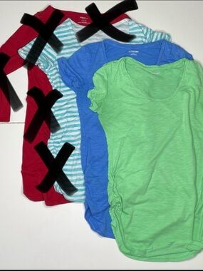 2 Short Sleeve Motherhood Maternity Shirts